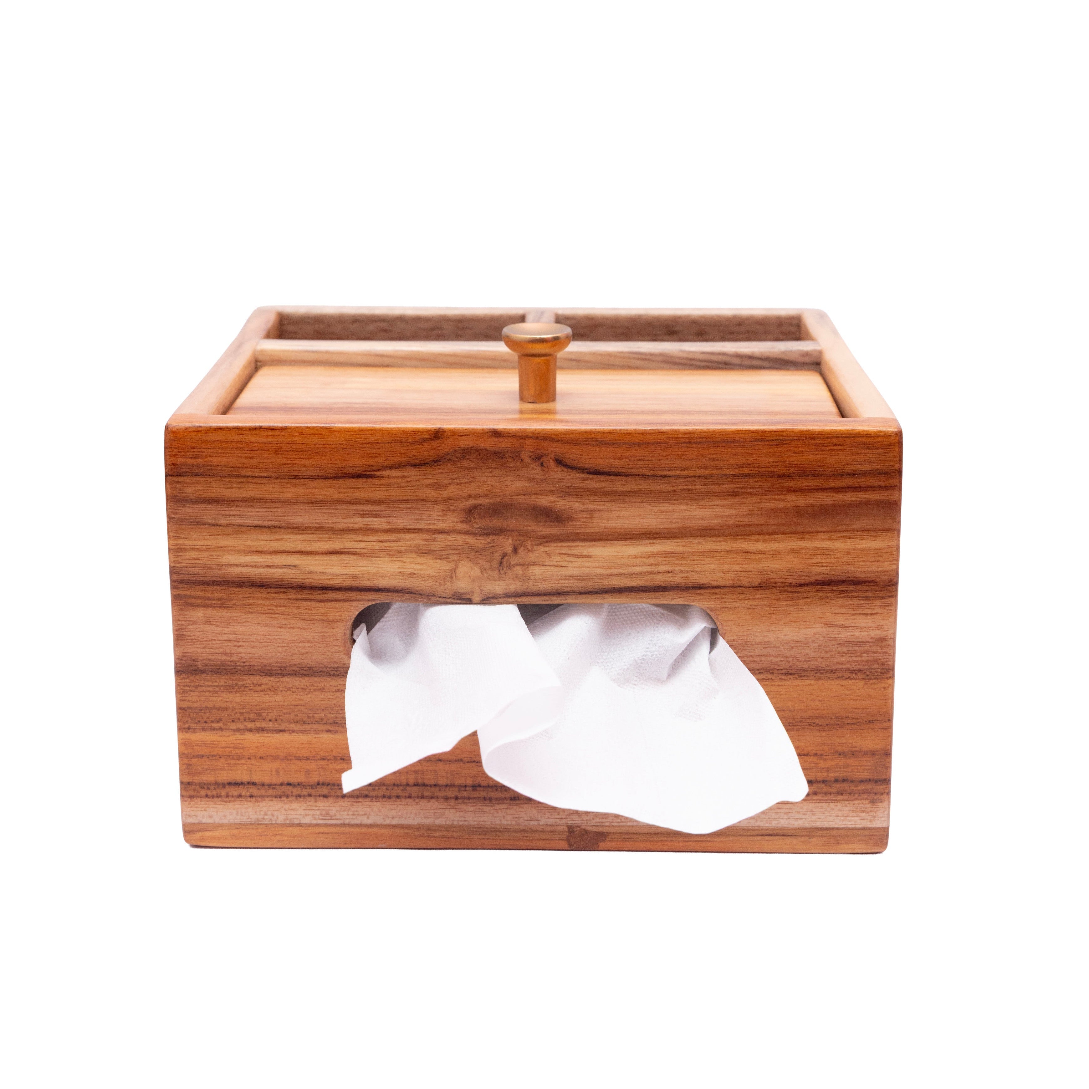 Tissue & Remote Caddy Natural Teak