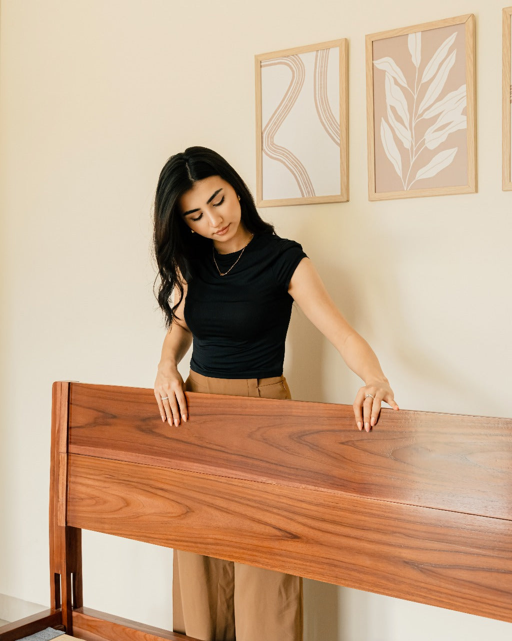 Walnut color bed