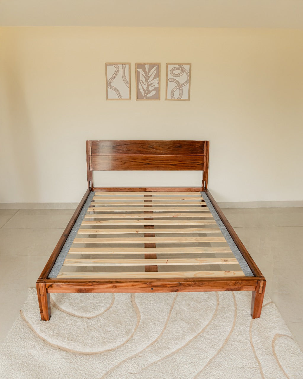 walnut bed frame
