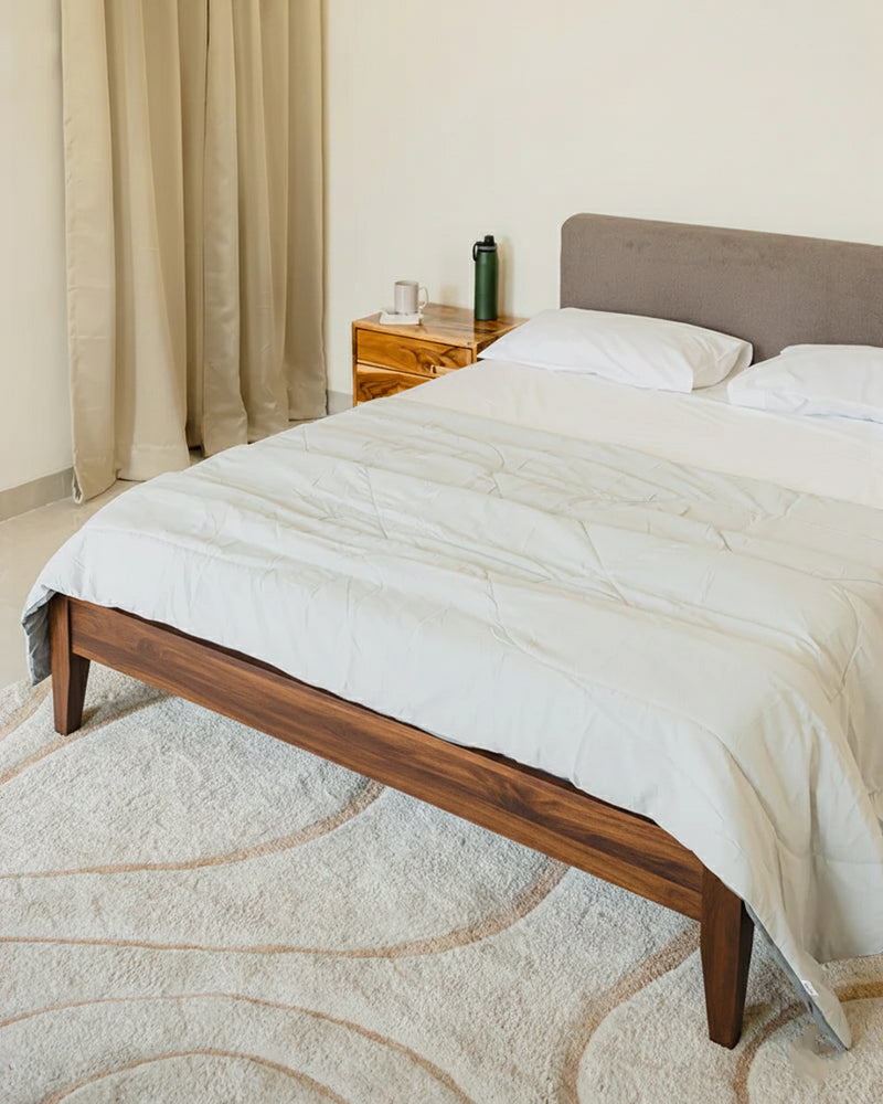 Bed With Pillowboard - Walnut