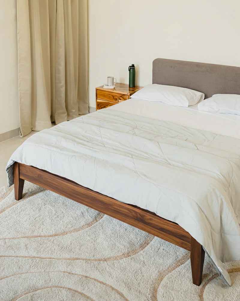 Bed With Pillowboard - Walnut
