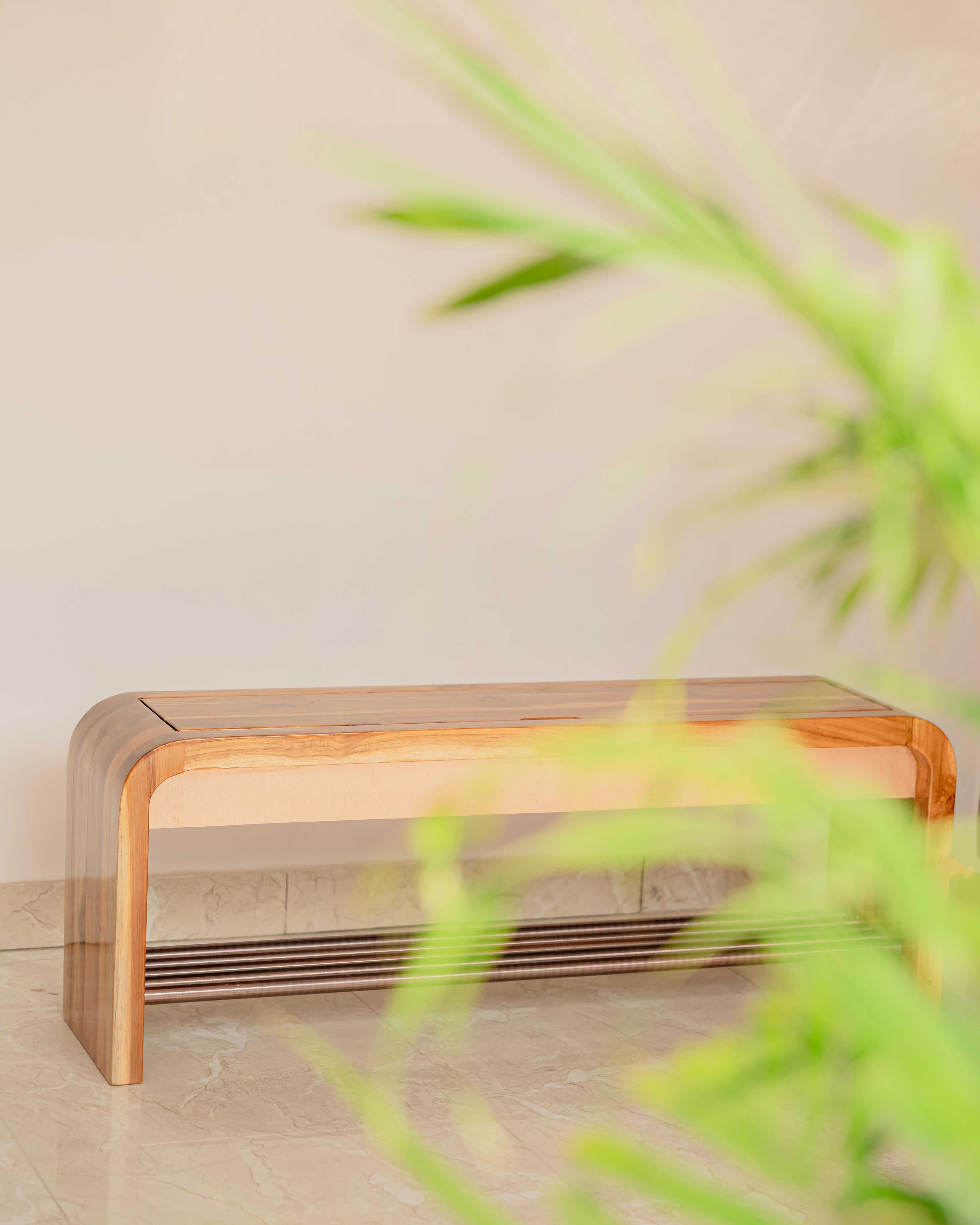 Curved Shoe Rack Natural Teak variant image