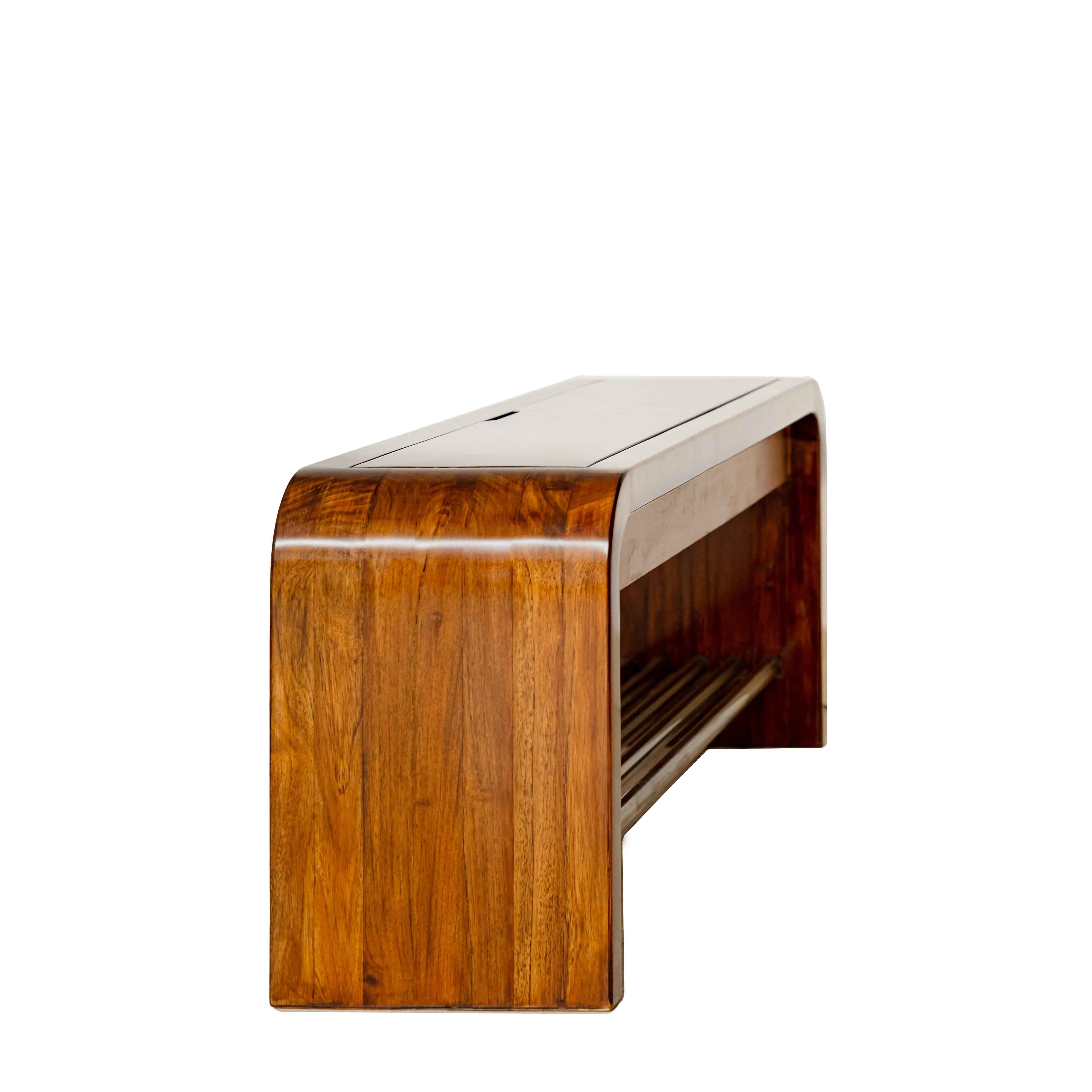 Curved Shoe Rack Walnut