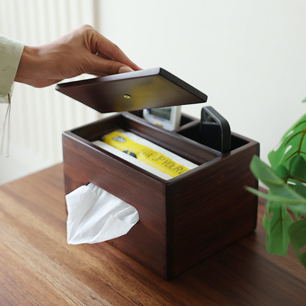 Tissue & Remote Caddy - Walnut