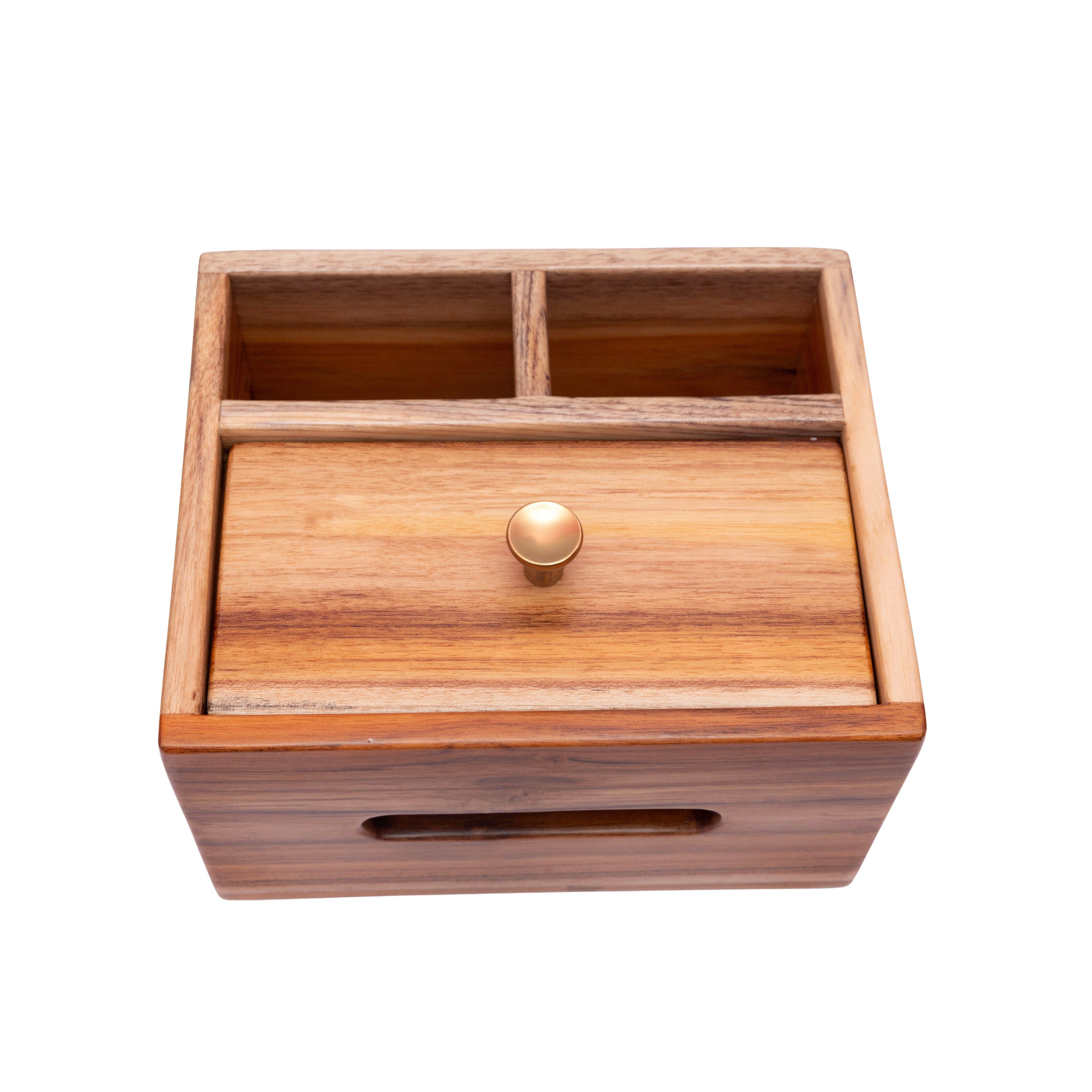 Tissue & Remote Caddy Natural Teak