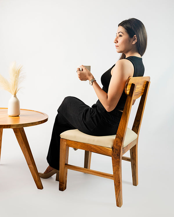 2-Seater Dining Set Natural Teak