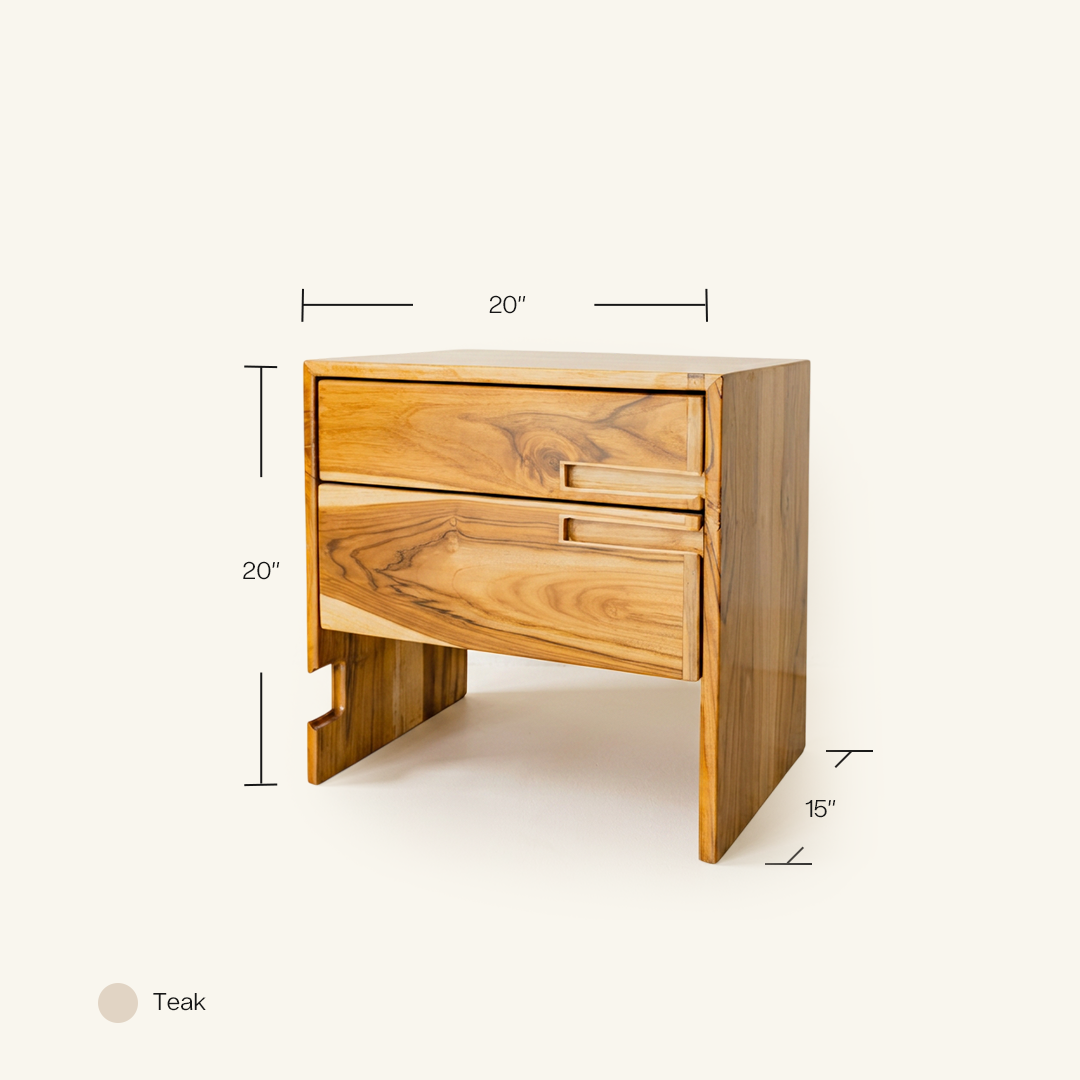 Classic Bedside Natural Teak