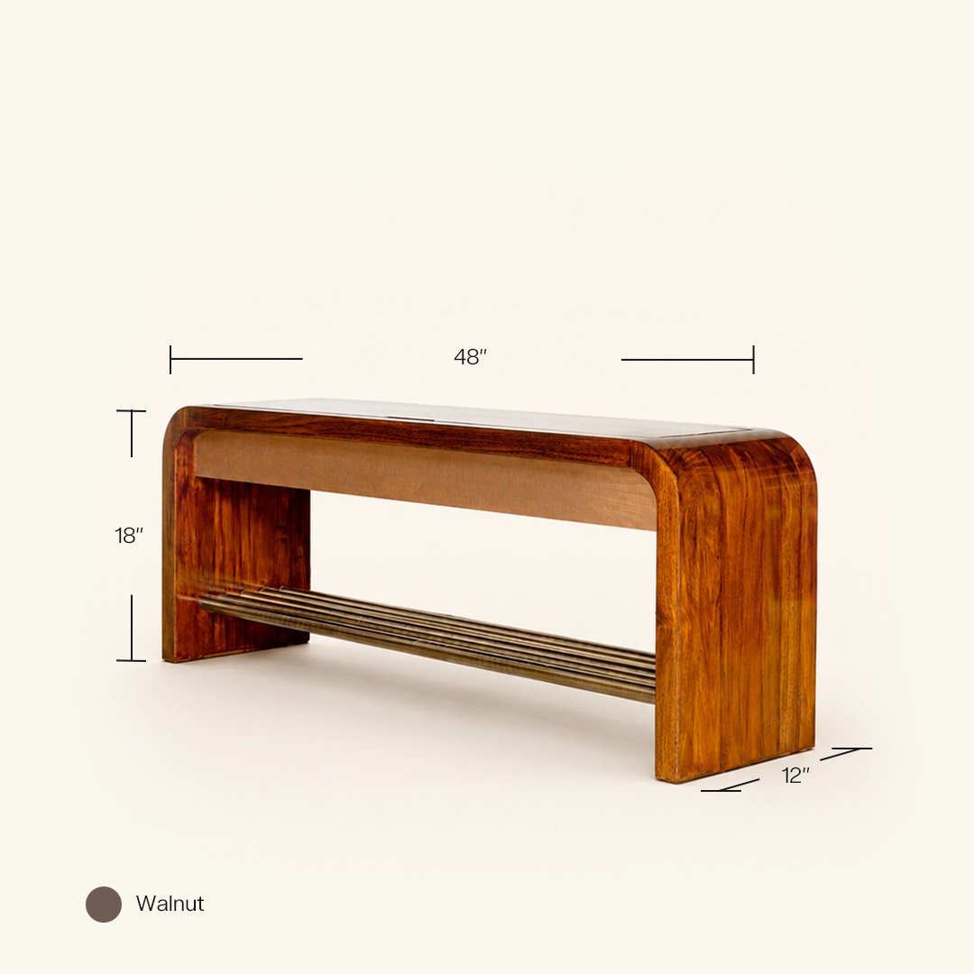Curved Shoe Rack Walnut