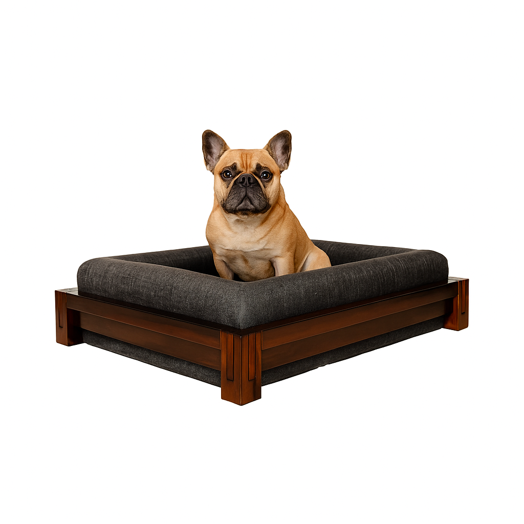 Wooden Dog Bed Walnut color image 