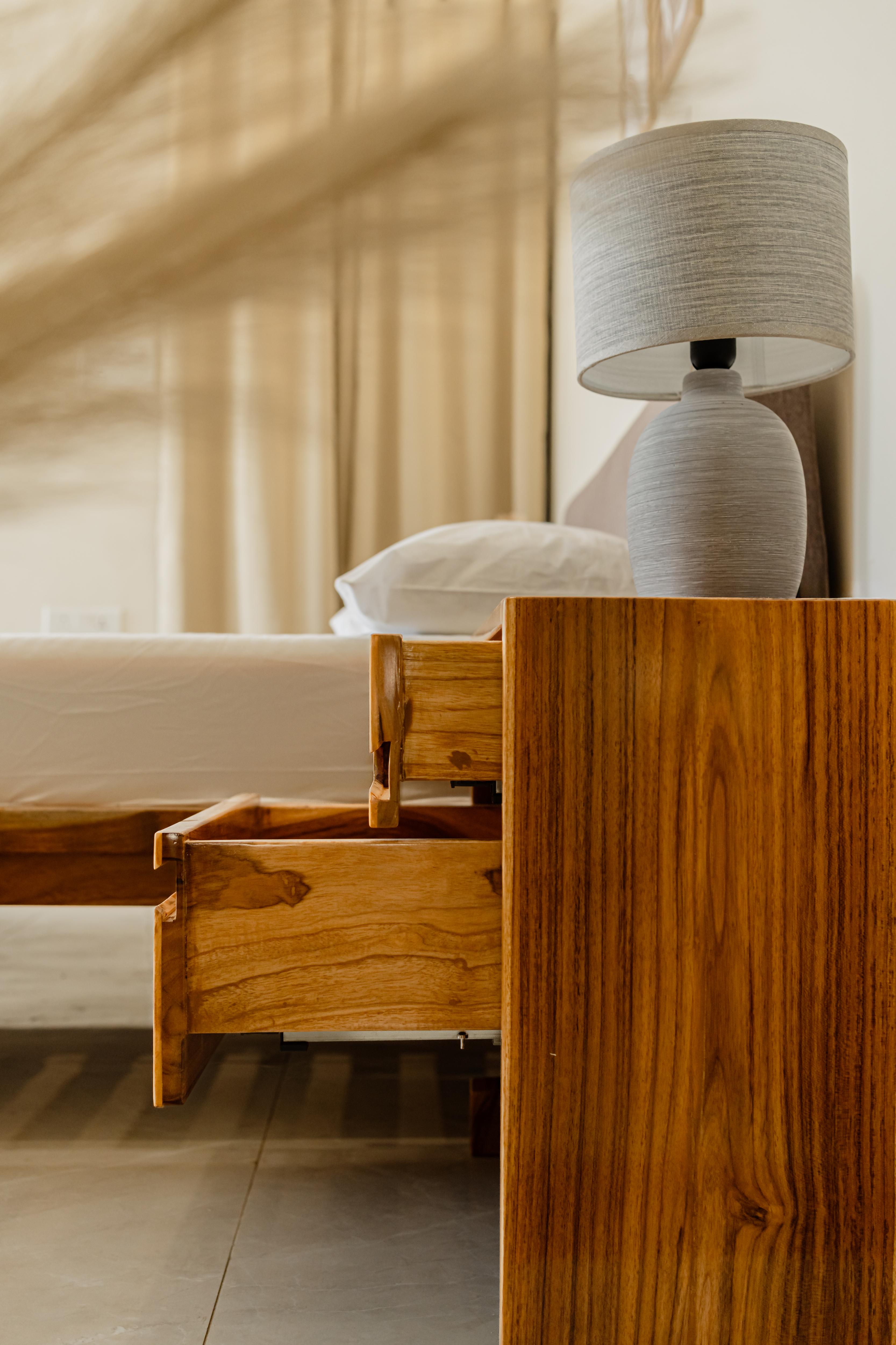 Wooden Classic Bedside Natural Teak