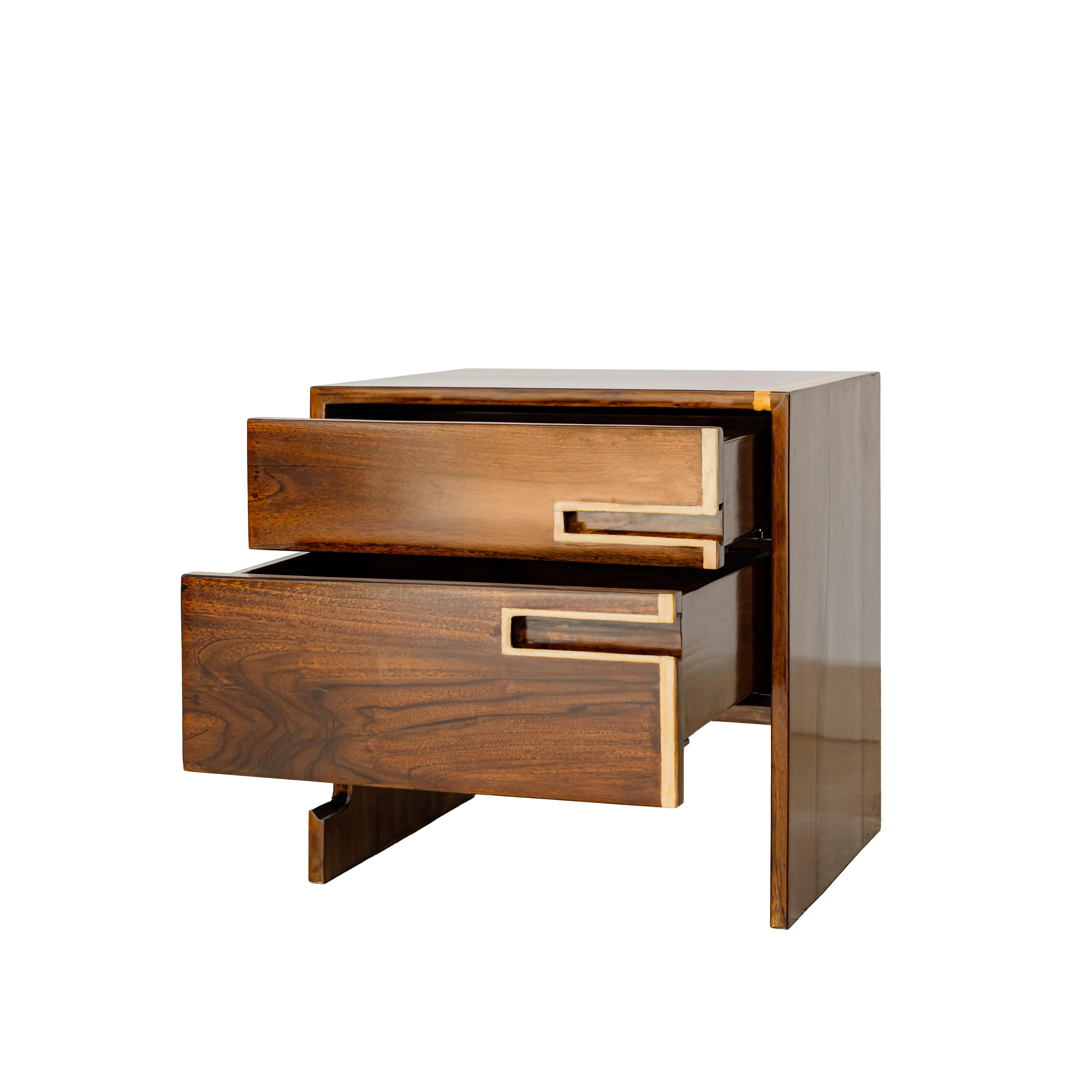 Wooden Classic Bedside in Walnut color 