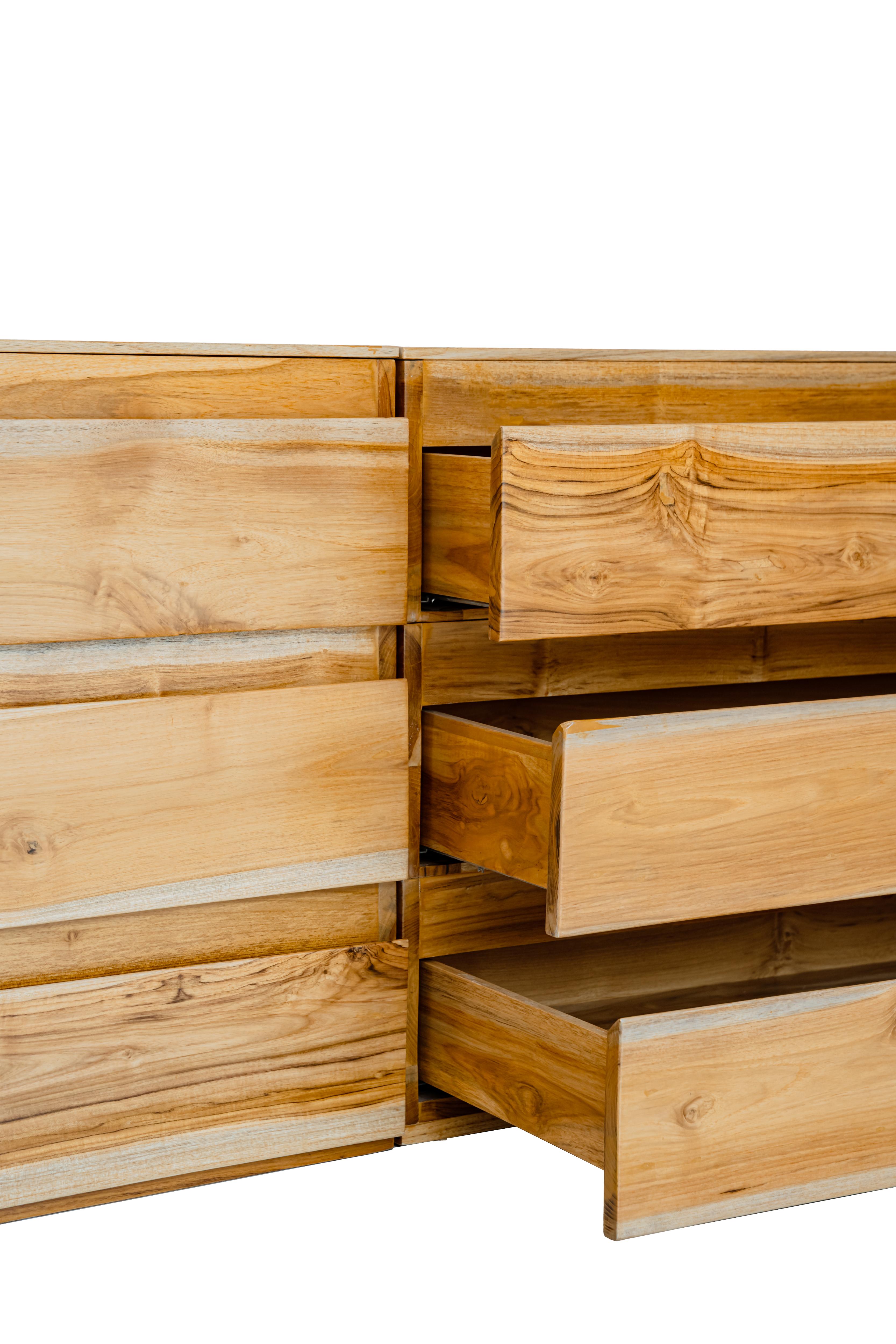 Wooden Arc Dresser in Natural Teak color