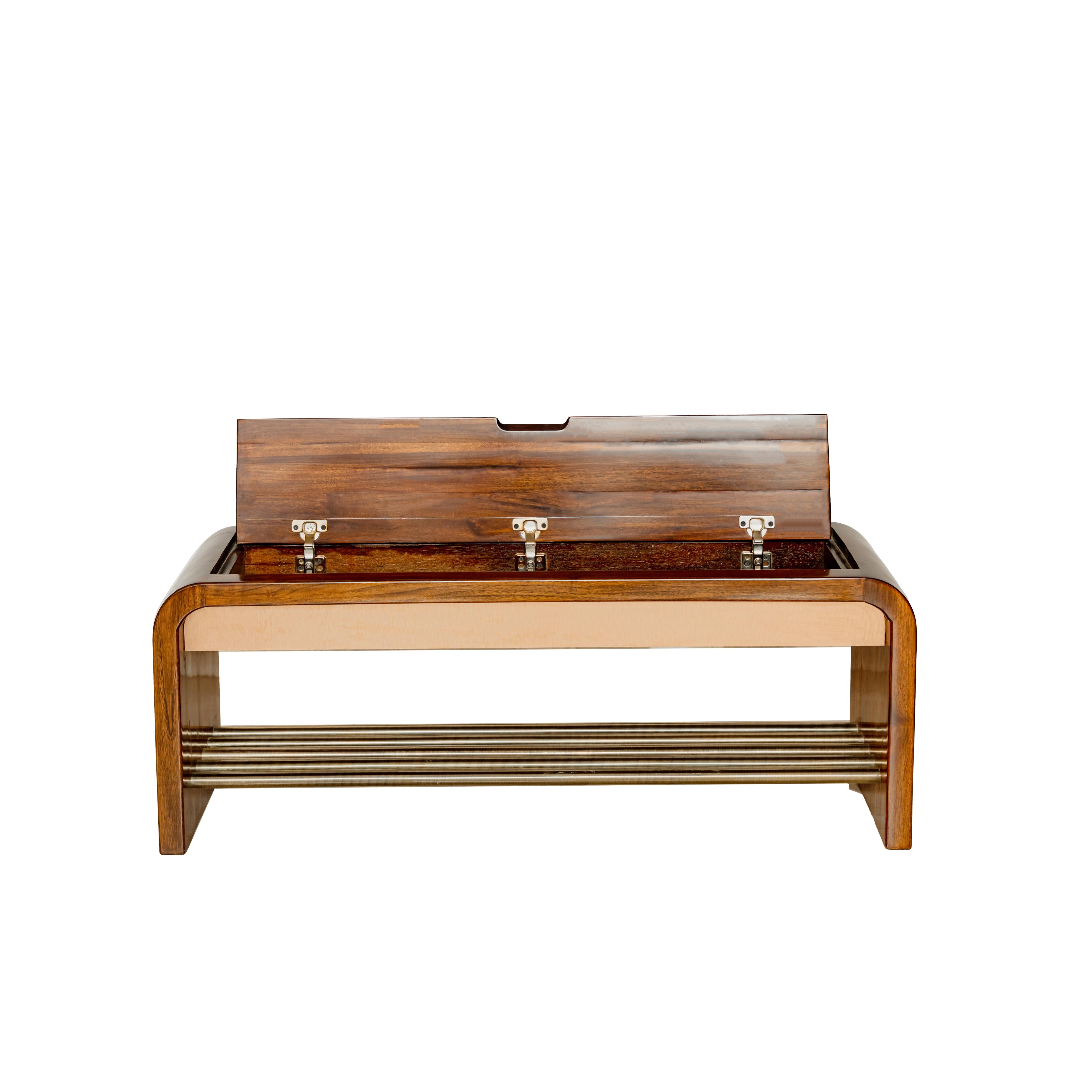 Curved Shoe Rack Walnut variant
