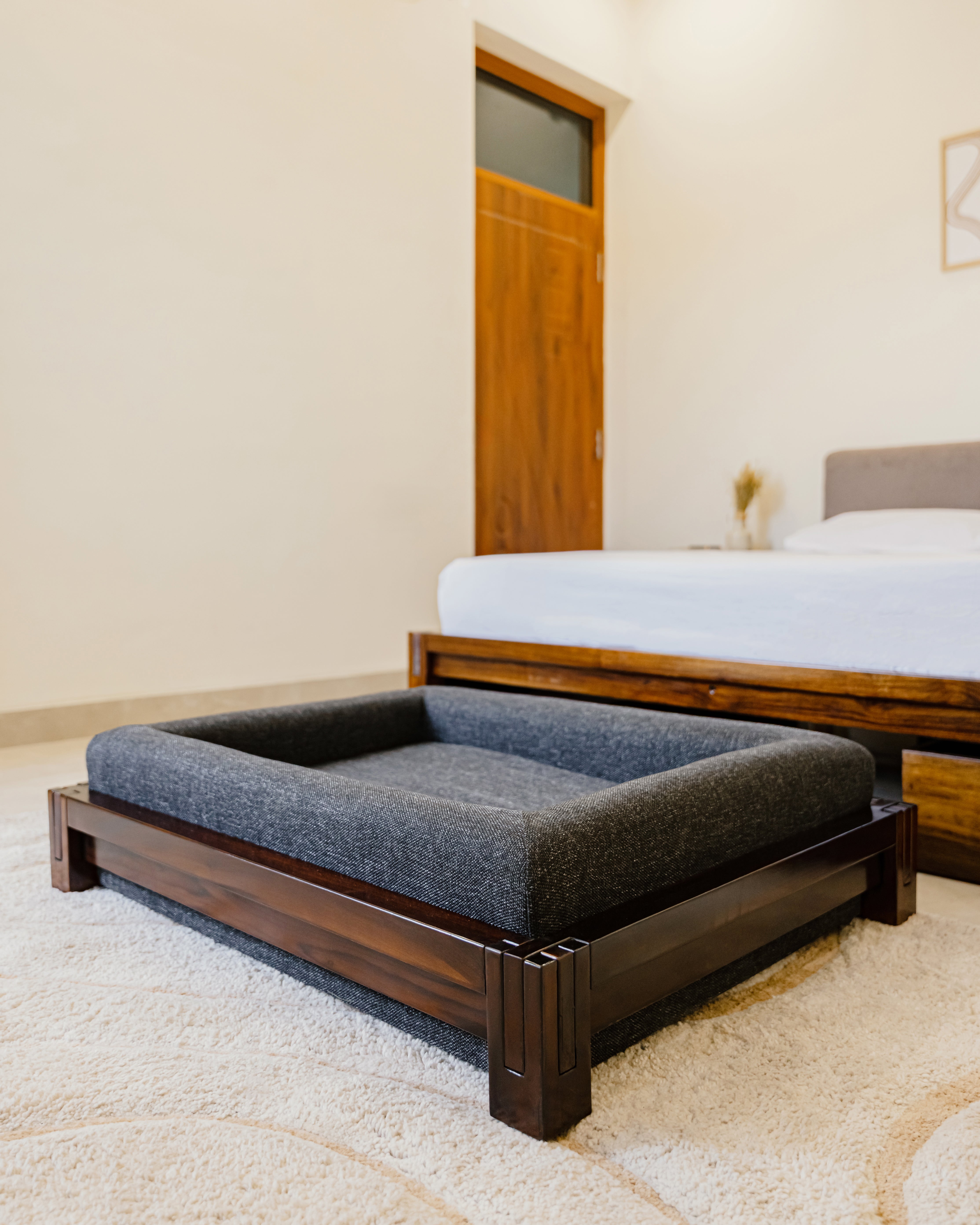 Wooden Dog Bed Walnut 