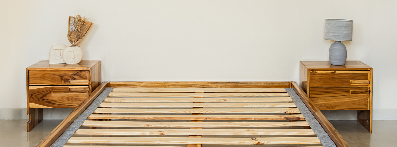 Wooden bed frame
