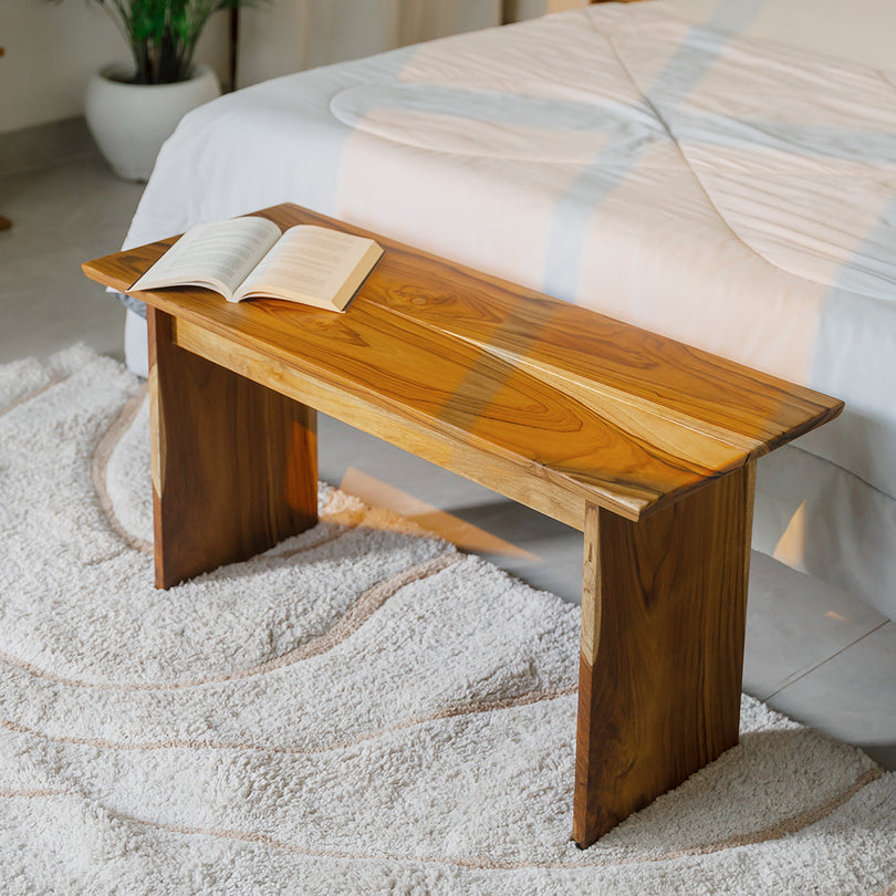 Pillar bench Natural Teak