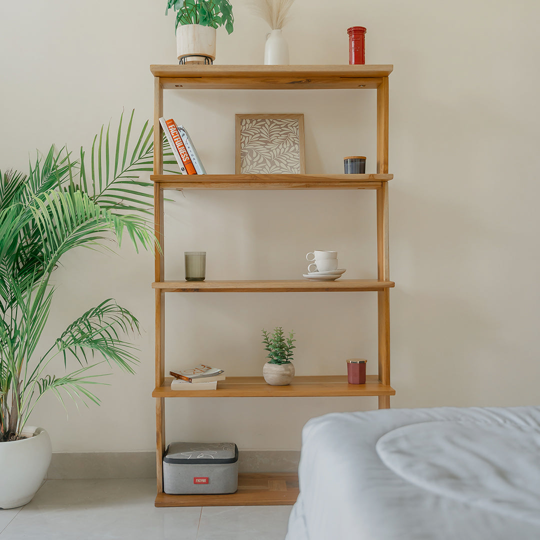 Pillar Book Shelf Natural Teak