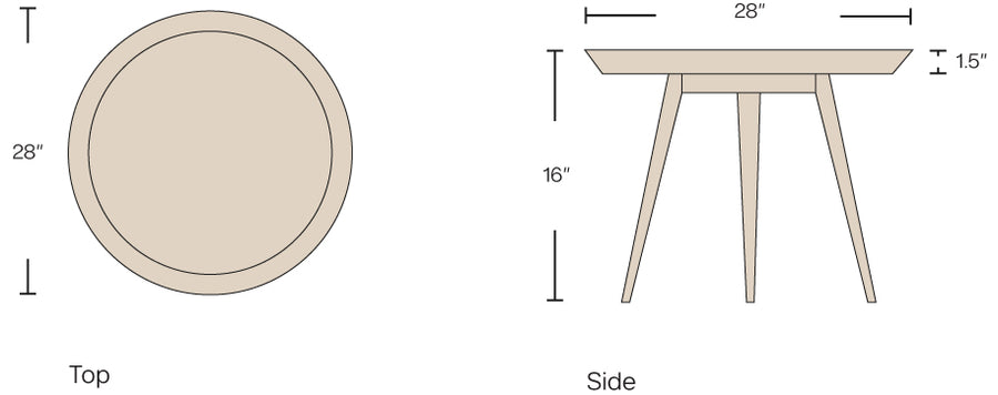 Dimensions - Natural Teak