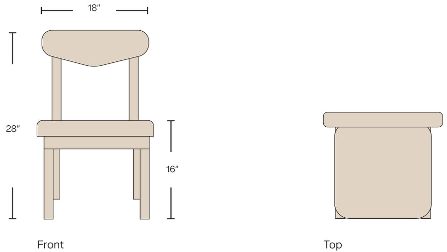 Dimensions - Natural Teak
