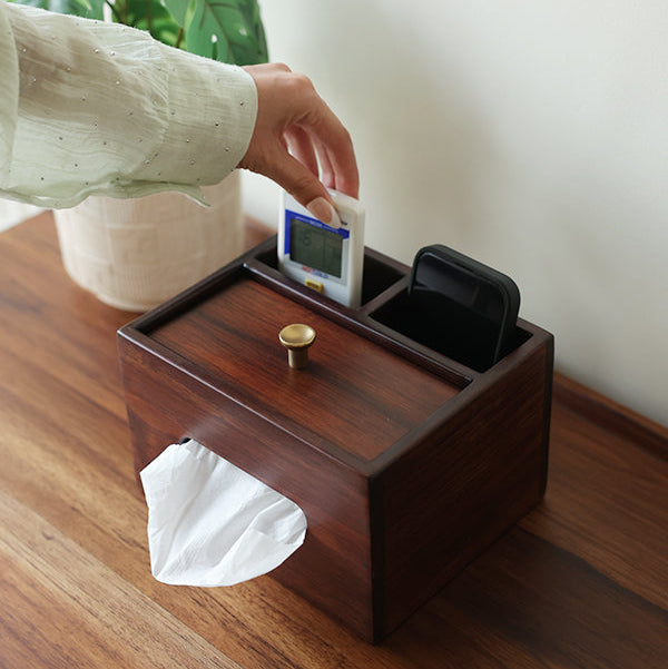 Tissue & Remote Caddy - Walnut