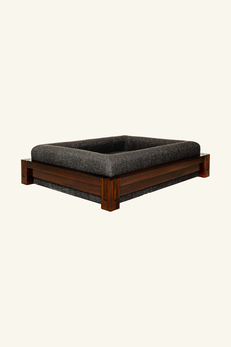 Wooden Dog bed with mattress 